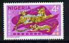 Nigeria 1965-66 Leopards 4d perf 14 x 13.5 from Animal Def set unmounted mint SG 177a, stamps on animals, stamps on cats, stamps on leopards