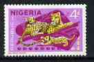 Nigeria 1965-66 Leopards 4d perf 12 x 12.5 from Animal Def set unmounted mint SG 177, stamps on animals, stamps on cats, stamps on leopards