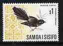Samoa 1967 Samoan Fantail $1 from Bird def set unmounted mint, SG 289, stamps on birds, stamps on samoa, stamps on fantails
