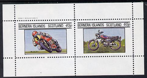 Bernera 1982 Motor Cycles (Suzuki & Honda) perf set of 2 values (40p & 60p) unmounted mint, stamps on , stamps on  stamps on transport  motorbikes