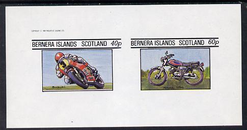 Bernera 1982 Motor Cycles (Suzuki & Honda) imperf set of 2 values (40p & 60p) unmounted mint, stamps on , stamps on  stamps on transport   motorbikes