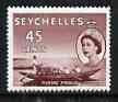 Seychelles 1954-61 Fishing Pirogue 45c (from def set) unmounted mint, SG 182, stamps on seychelles, stamps on fishing, stamps on ships