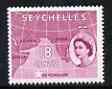 Seychelles 1954-61 Map of Indian Ocean 18c (from def set) unmounted mint, SG 178, stamps on seychelles, stamps on maps