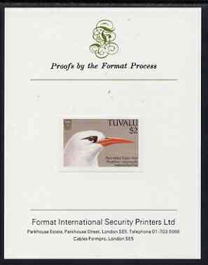 Tuvalu 1988 Red-Tailed Tropic Bird $2 imperf proof mounted on Format International proof card, stamps on , stamps on  stamps on birds, stamps on  stamps on tropic