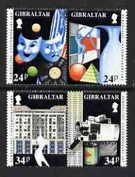 Gibraltar 1993 Europa Contemporary Art set of 4 unmounted mint SG 690-93, stamps on , stamps on  stamps on europa, stamps on  stamps on entertainments