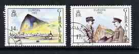 Gibraltar 1982 Europa (Operation Torch) set of 2 fine used SG 479-80, stamps on europa, stamps on aviation, stamps on militaria, stamps on personalities