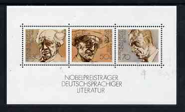 Germany - West 1978 German winners of Nobel Prize for Literature m/s unmounted mint SG MS1853, stamps on , stamps on  stamps on nobel, stamps on  stamps on literature