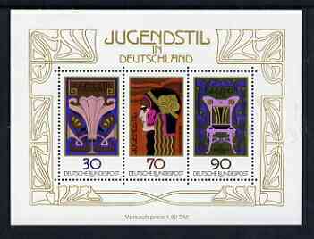 Germany - West 1977 Nouveau Art m/s unmounted mint SG MS1815, stamps on , stamps on  stamps on arts, stamps on  stamps on nouveau, stamps on  stamps on furniture