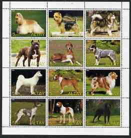 Altaj Republic 2000 Dogs perf sheetlet containing 12 values unmounted mint, stamps on , stamps on  stamps on dogs