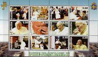 Gagauzia Republic 2003 Pope John Paul II perf sheetlet #01 containing complete set of 12 values (inscribed Pope Joan Paul II) unmounted mint, stamps on religion, stamps on pope, stamps on personalities