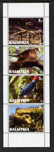 Kalmikia Republic 2003 Dinosaurs perf set of 4 values unmounted mint, stamps on dinosaurs