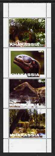 Chakasia 2003 Dinosaurs perf set of 4 values unmounted mint, stamps on , stamps on  stamps on dinosaurs