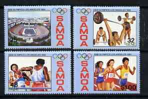 Samoa 1984 Los Angeles Olympic Games perf set of 4 unmounted mint, SG 678-81*, stamps on , stamps on  stamps on sport, stamps on  stamps on olympics, stamps on  stamps on stadia, stamps on  stamps on weightlifting, stamps on  stamps on boxing, stamps on  stamps on running