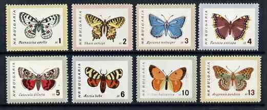 Bulgaria 1962 Butterflies & Moths perf set of 8 unmounted mint, SG 1337-44, stamps on butterflies