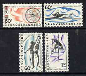 Czechoslovakia 1967 Sports Events perf set of 4 unmounted mint, SG 1652-55, stamps on , stamps on  stamps on sport, stamps on  stamps on bicycles, stamps on  stamps on canoeing, stamps on  stamps on basketball, stamps on  stamps on women