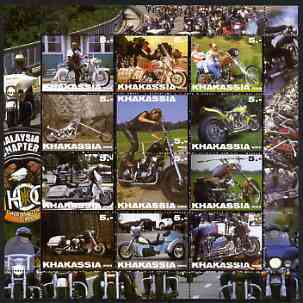 Chakasia 2003 Motorcycles perf set of 12 values unmounted mint, stamps on motorbikes