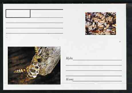 Touva 1999 Insects #2 postal stationery card unused and pristine showing Ants, stamps on insects, stamps on 