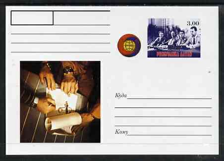 Altaj Republic 1999 Apollo-Soyuz #2 postal stationery card unused and pristine, stamps on , stamps on  stamps on space, stamps on  stamps on apollo, stamps on  stamps on soyuz