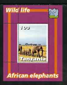 Tanzania 2003 Wild Life - Elephants perf souvenir sheet unmounted mint, stamps on , stamps on  stamps on animals, stamps on  stamps on elephants