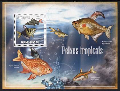 Guinea - Bissau 2009 Tropical Fish perf s/sheet unmounted mint, stamps on , stamps on  stamps on fish