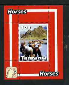 Tanzania 2003 Horses perf souvenir sheet unmounted mint, stamps on horses