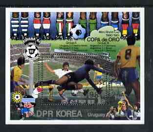 North Korea 1981 Footbal Gold Cup Championship (Uruguay) perf m/sheet cto used SG MS N2072, stamps on , stamps on  stamps on football, stamps on  stamps on sport