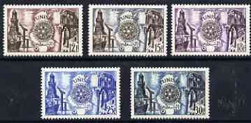 Tunisia 1955 50th Anniversary of Rotary International perf set of 5 unmounted mint, SG 394-98, stamps on , stamps on  stamps on rotary