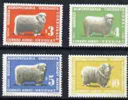 Uruguay 1967 Sheep Breeding perf set of 4 unmounted mint, SG 1323-26, stamps on animals, stamps on sheep, stamps on ovine
