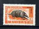 Uruguay 1970-71 Mulita Armadillo 100p unmounted mint, SG 1418, stamps on animals, stamps on armidillos
