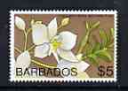 Barbados 1975-79 Caularthron bicornutum $5.00 Orchid unmounted mint SG 523, stamps on , stamps on  stamps on flowers, stamps on  stamps on orchids