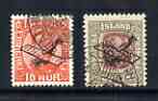 Iceland 1928 Air set of 2 very fine used SG 156-7 , stamps on aviation