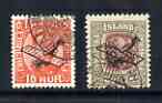 Iceland 1928 Air set of 2 very fine used SG 156-7 