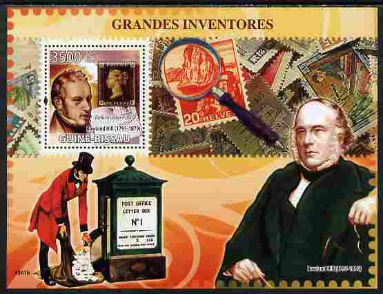 Guinea - Bissau 2009 Great Inventors perf s/sheet unmounted mint Yv 448, Mi BL 698, stamps on , stamps on  stamps on personalities, stamps on  stamps on rowland hill, stamps on  stamps on postal, stamps on  stamps on postbox, stamps on  stamps on stamp o stamp, stamps on  stamps on stamponstamp