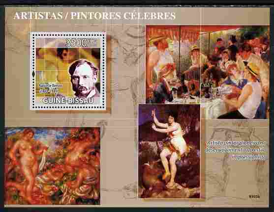 Guinea - Bissau 2009 Greatest Painters (Renoir) perf s/sheet unmounted mint Yv 451, Mi 696, stamps on , stamps on  stamps on personalities, stamps on  stamps on renoir, stamps on  stamps on arts