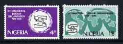 Nigeria 1969 50th Anniversary of International Labour Organization perf set of 2 unmounted mint, SG 235-36*, stamps on , stamps on  stamps on ilo, stamps on  stamps on labour, stamps on  stamps on maps