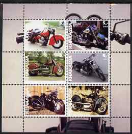 Chakasia 2003 Motorcycles perf sheetlet containing set of 6 values unmounted mint, stamps on , stamps on  stamps on motorbikes