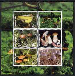 Chuvashia Republic 2003 Fungi perf sheetlet containing set of 6 values unmounted mint, stamps on , stamps on  stamps on fungi