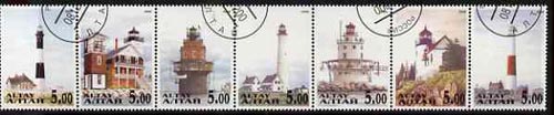 Altaj Republic 2000 Lighthouses perf set of 7 values complete fine cto used, stamps on , stamps on  stamps on lighthouses