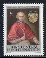 Liechtenstein 1974 Death Bicentenary of Bishop Franz Marxer unmounted mint, SG 600, stamps on death, stamps on personalities, stamps on religion