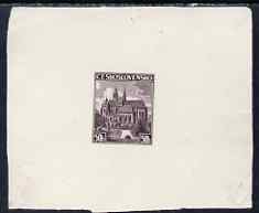 Czechoslovakia 1938 Die Proof of 50h St Elizabethâ€™s CATHEDRAL in brown, as SG 389, stamps on cathedrals