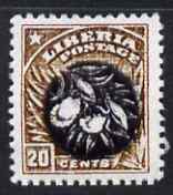 Liberia 1909 Pepper Plant 20c with centre inverted perf single being a 