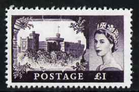 Great Britain 1955 Windsor Castle 1  'Maryland' perf 'unused' forgery, as SG 539 etc - the word Forgery is either handstamped or printed on the back and comes on a presentation card with descriptive notes, stamps on maryland, stamps on forgery, stamps on forgeries, stamps on castles