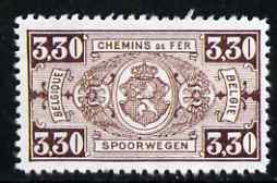 Belgium 1923 Railway Parcels 3f30 brown (key value)  