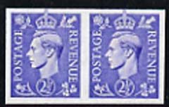 Great Britain 1941 2.5d light ultramarine imperf pair,  'Maryland' forgery 'unused', as SG 489d - the word Forgery is either handstamped or printed on the back and comes on a presentation card with descriptive notes, stamps on , stamps on  stamps on maryland, stamps on  stamps on forgery, stamps on  stamps on forgeries, stamps on  stamps on  kg6 , stamps on  stamps on 