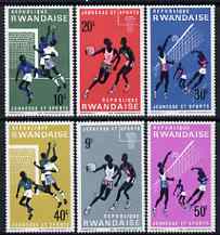 Rwanda 1966 Youth & Sports set of 6 unmounted mint, SG 162-67, stamps on , stamps on  stamps on sport, stamps on  stamps on football, stamps on  stamps on basketball, stamps on  stamps on volleyball