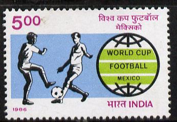India 1986 World Cup Football unmounted mint, SG 1190*, stamps on football  sport