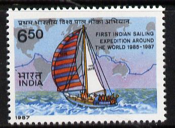 India 1986 Indian Army Yacht Voyage unmounted mint, SG 1227, stamps on , stamps on  stamps on militaria  ships  yachting     sailing