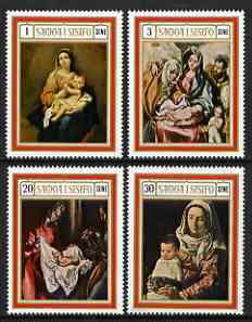 Samoa 1969 Christmas Paintings set of 4 unmounted mint SG 332-335, stamps on christmas, stamps on arts, stamps on murillo, stamps on valazquez, stamps on el greco