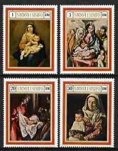 Samoa 1969 Christmas Paintings set of 4 unmounted mint SG 332-335, stamps on , stamps on  stamps on christmas, stamps on  stamps on arts, stamps on  stamps on murillo, stamps on  stamps on valazquez, stamps on  stamps on el greco