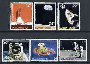 Samoa 1979 10th Anniversary of Moon Landing set of 6 unmounted mint SG 544-49, stamps on , stamps on  stamps on space